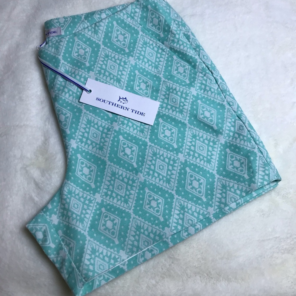 Southern Tide Alice Ikat Jacquard Shorts - TEAL
